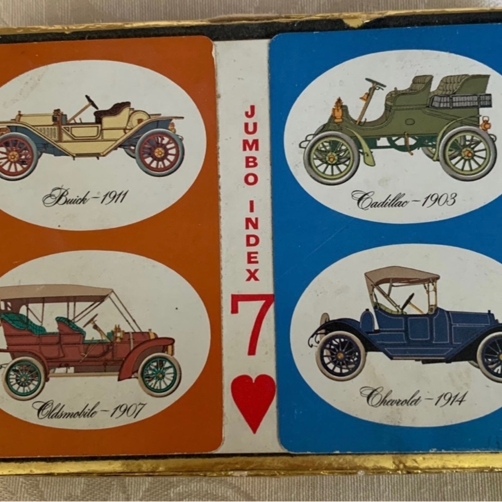 Vintage Playing Cards By Congress, Antique Automobiles 2 Decks